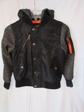 Urban Republic Boys Black Orange Hooded Jacket Size 8 Full Zipper