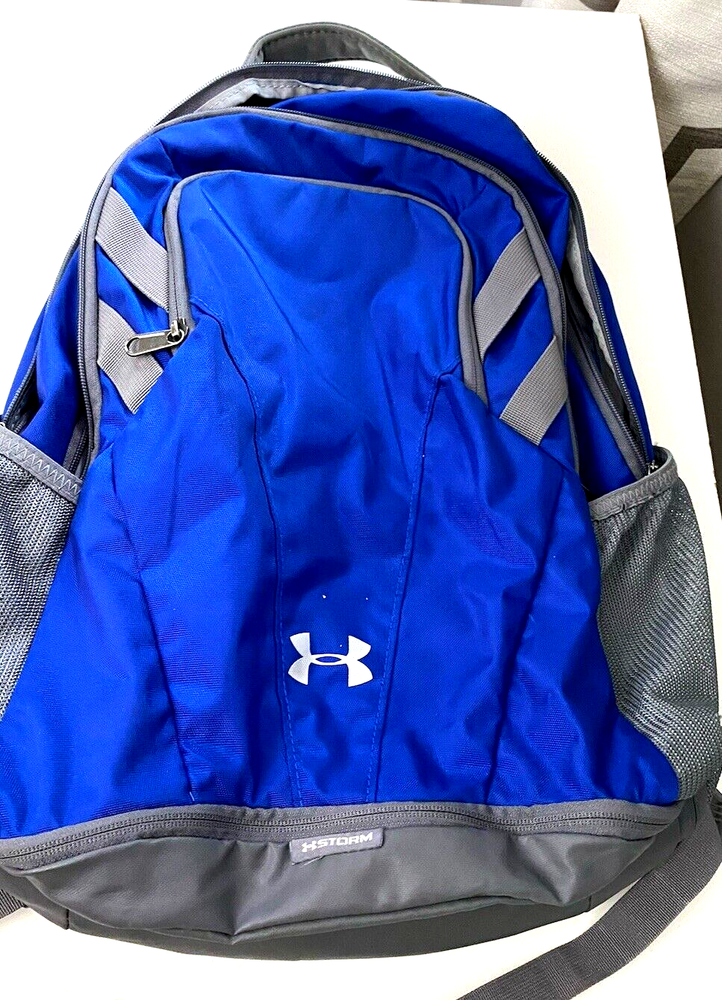 Under Armour UStorm Blue Gray Backpack for Sports Travel with Shoe Compartment