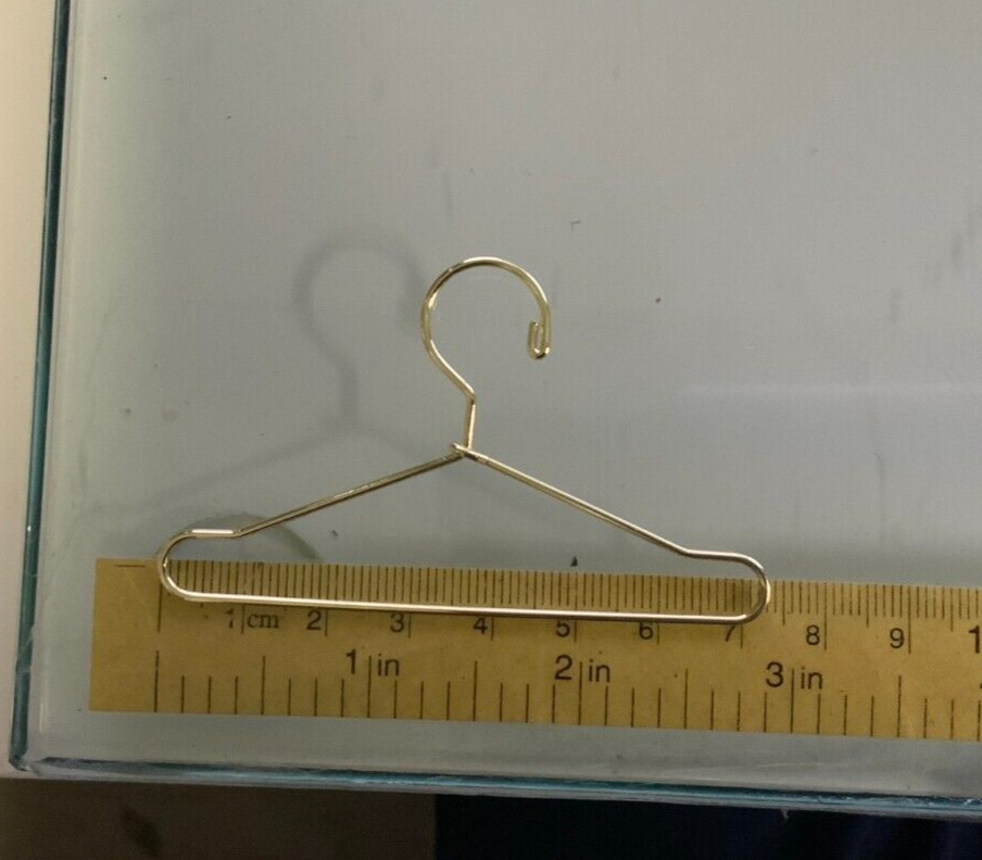 Eledoll 1:6 Dollhouse 10 HANGERS FOR Clothing Rack Stand Golden Metal