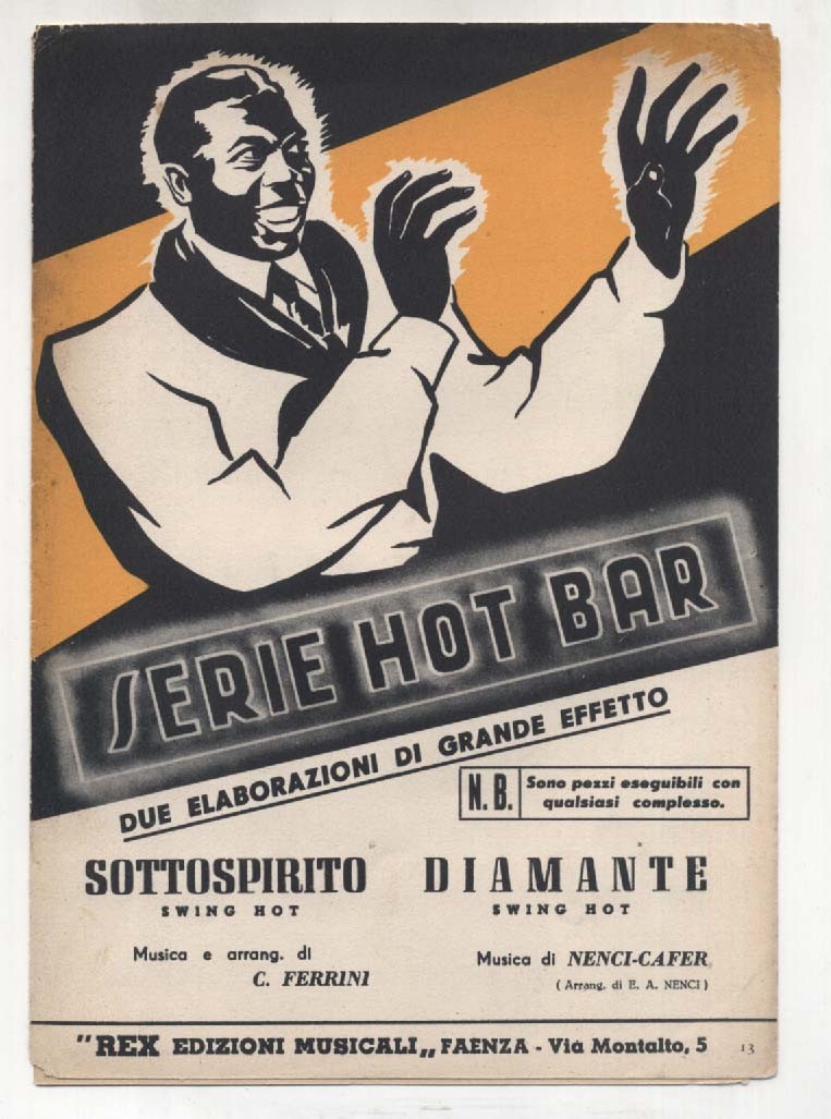 Spartito SOTTOSPIRITO Ferrini - DIAMANTE Nenci Cafer 1957 Serie hot bar