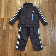 Adidas Kids Chocolate Brown 2 Piece Track Jogging Suit Set Size 5