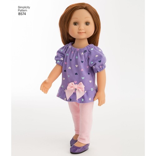 SIMPLICITY 8574 DOLLS CLOTHES DAYWEAR Sewing Pattern Sizes 14" 36cm Skill: AVE - Picture 5 of 9