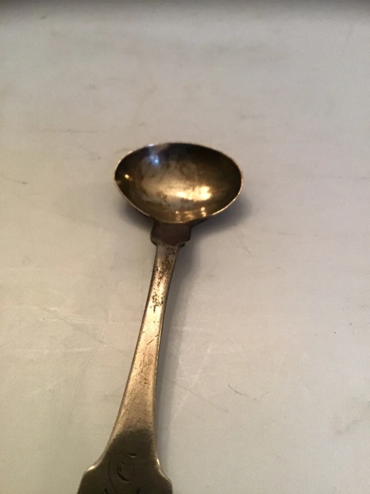 RARO Antiguo W.W. Blanco American Plata Carrito de Té Cuchara Cesta de Flores Motivo Foto 3 de 4