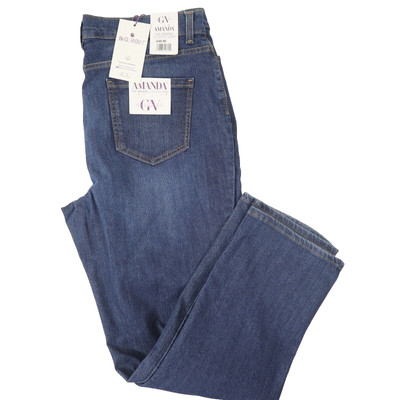 Gloria Vanderbilt Amanda Supreme Stretch Taper Jeans 18 Average Blue Denim NEW!