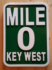 Key West Mile 0 3D routed Island Beach wood pub Tiki Bar plaque Custom 