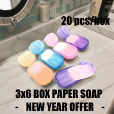 Soap Sheets Paper Portable Hand Washing Travel Disposable Scented Soluble 18 Box