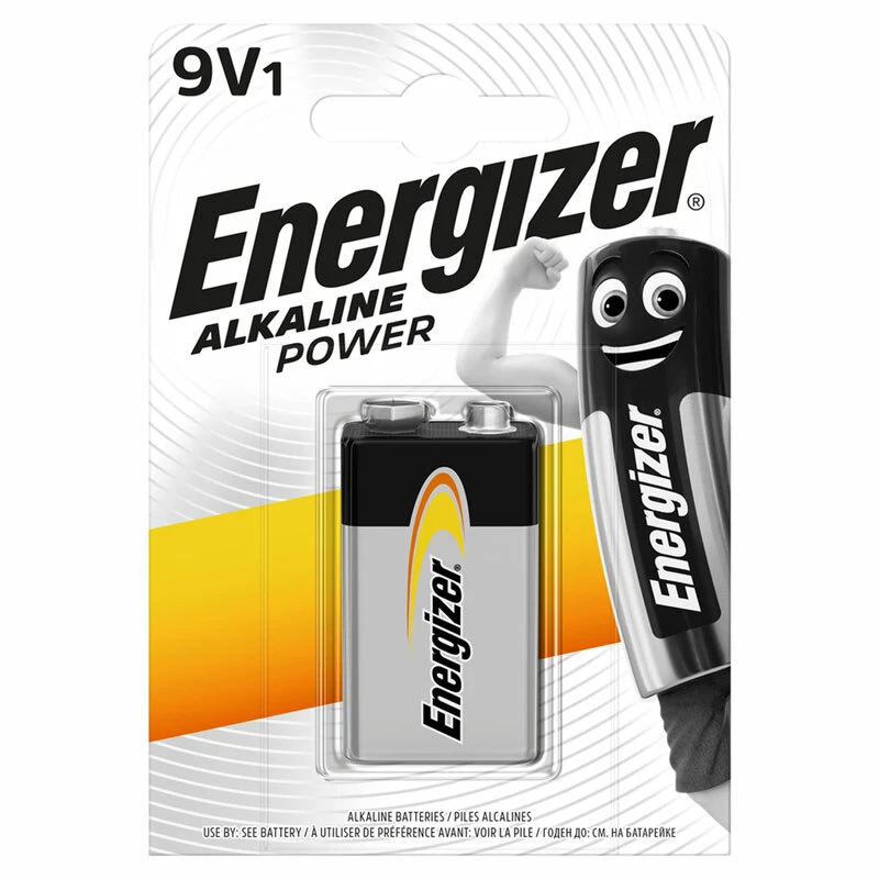 1 x Energizer Alkaline Power 9V battery 6LR61 Block PP3 6LP3146