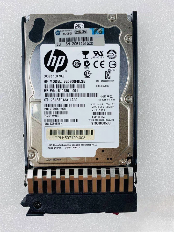 HP 507127-B21 507284-001 300GB 10K RPM SAS 2.5" HDD for DL380 DL580 ML370 G6 G7 - Image 4 of 4
