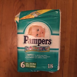 vintage pampers baby dry size 6