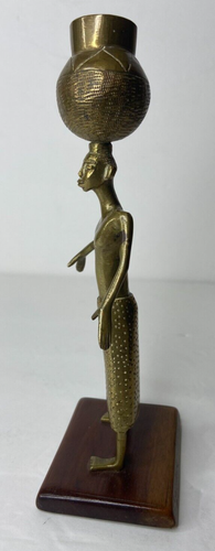 Antigua estatuilla femenina africana de bronce - Imagen 3 de 16