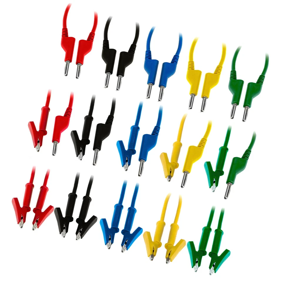 4mm Messleitung Prüfkabel Laborkabel Bananenstecker Krokodilklemme Labor Kabel