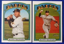 2021 Topps Heritage Manny Machado Action Image Variation + Base Card Lot Padres