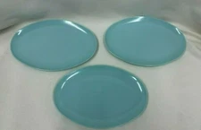 Stetson Melamine Mid Century Dishes Turquoise USA Made Set of 3 Serving Plates 