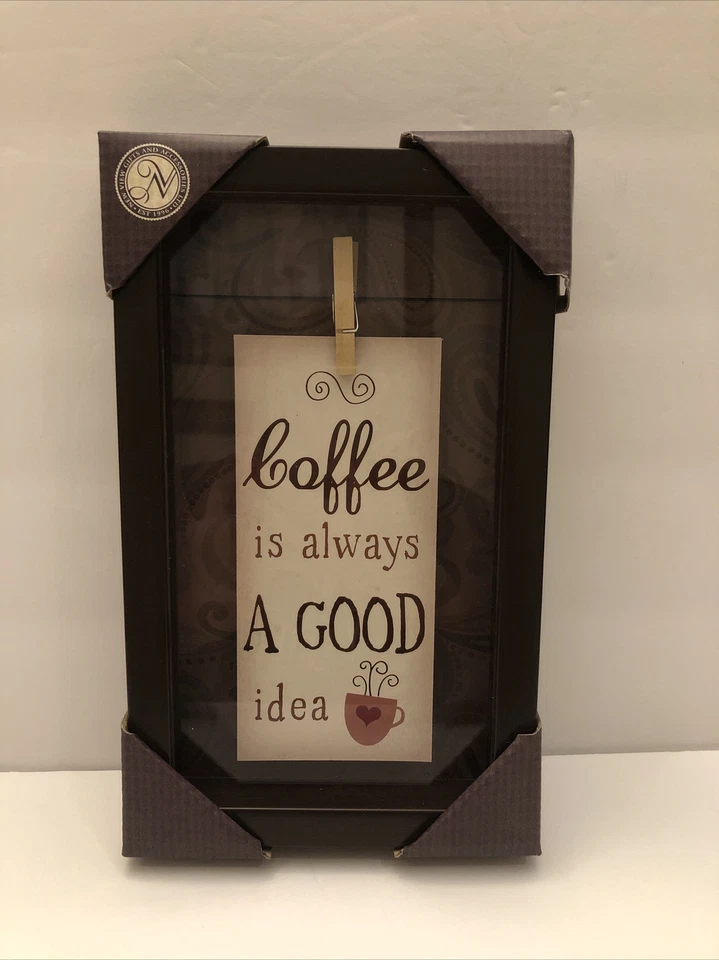 Coffee Is Always A Good Idea Clothes Pin Plaque Approx 10”x 6” New - Image 3 of 4