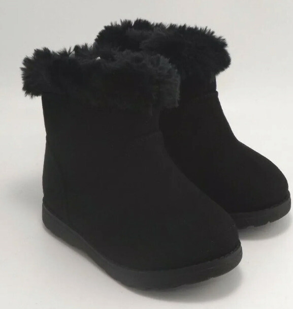 Cat & Jack Emani Zipper Slip-On Boots Toddler Girls Size 6 Winter Boots Black