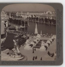 Fountains Terraces Buildings St. Louis World's Fair MO Underwood Stereoview 1904