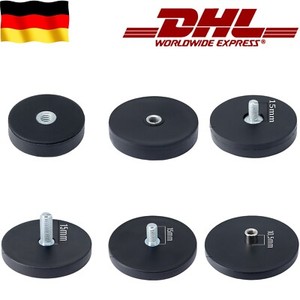 Neodym-Magnetsystem 66 mm gummiert mit Gewindezapfen M8 hält 25,0 kg Neodym-Magnetsystem 66 mm gummiert mit Gewindezapfen M8 hält 25,0 kg