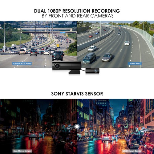 mini WiFi Car DVR camera 2k Dash Cam Dual Lens front 1440P+ back cam FHD 1080P - Picture 2 of 8