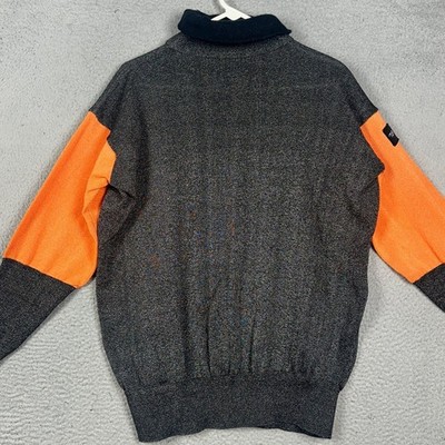 Tuff-Lite Sweater Mens Large Grey Orange MUKJ155 Turtleneck Abrasion Resistant