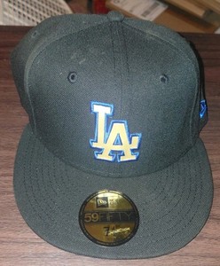 New Era 59fifty 7 1/2 LA Dodgers Fitted Hat Black , Blue , Yellow 