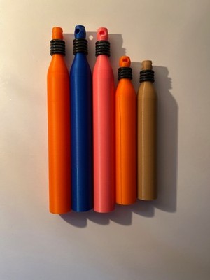 Fishing Whacky Rig 3D Printed custom lure (2 tubes 3.75'' and 4.5'')