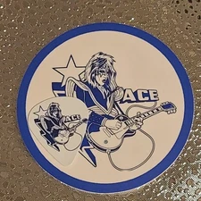 Space Ace Sticker And Guitar Pick Kiss Ace Frehley Logo Novelty Blue White Logo