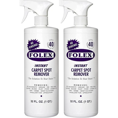 2 Pack Folex Instant Carpet Spot Remover - 32 oz - Removes Pet Accidents, Grease