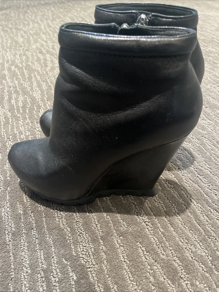 Botines CAMILLA SKOVGAARD Cuero Negro Tacón Alto Cuña Plataforma Foto 4 de 4