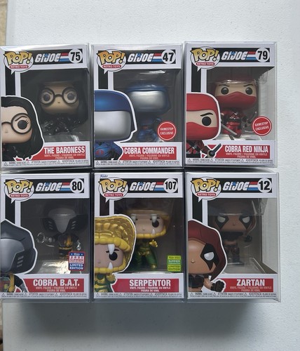 Funko Pop! Retro Spielzeug - GI Joe Sammlung 6 Stück Cobra mit Protektoren 🔥 NEU