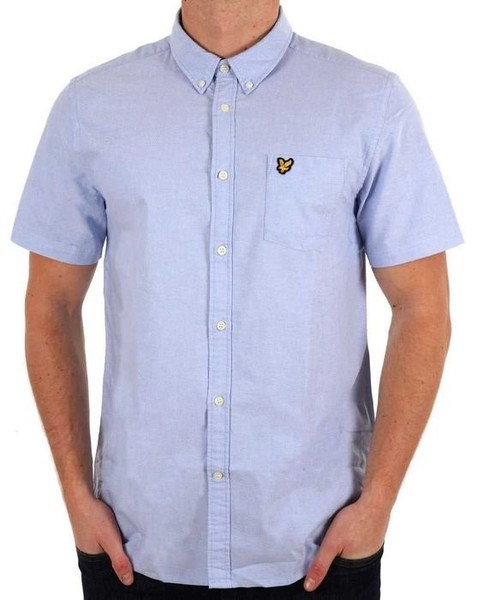 Men Lyle & Scott Shirt Blue Cotton 38