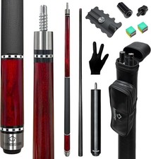 58Inch Carbon Fiber Pool Cue Stick with Screw-In Extension and Leather Case, 18O