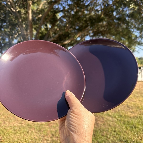 "Juego de 2 platos de ensalada púrpura berenjena IKEA FARGRIK ciruela lila 8,25"""