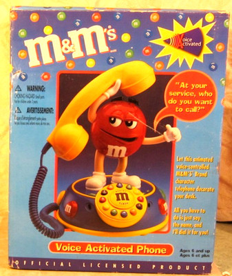 VINTAGE M&M RED PHONE  WITH VOICE ACTIVATED FUNCTIONS Animated Eyes and Hands
