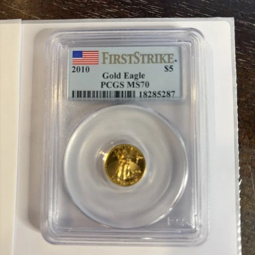 2010 - 1/10 oz American Gold Eagle $5  - FIRST STRIKE - PCGS MS70 ~BEAUTIFUL-087