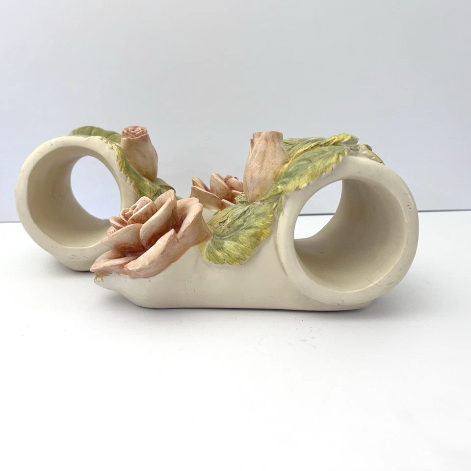 Par de soportes de pared para cortinas de flores de rosa pastel Foto 3 de 4