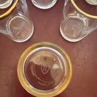 Set of 6 Gold Rim Clear Glass 3” Shot Glasses with Etched Leaf Design — photo 3