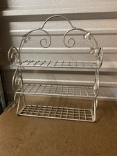 VTG Wroth Iron Metal 3-Tiered RACK w/ Leaf De...
