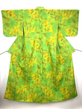 Tsumugi Woven Casual Semi-Formal Elegant Kimono Japanese Pure Silk Traditional
