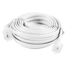 RJ11 6P2C Modular Telephone Extenstion Cable Wire White 6M 20Ft