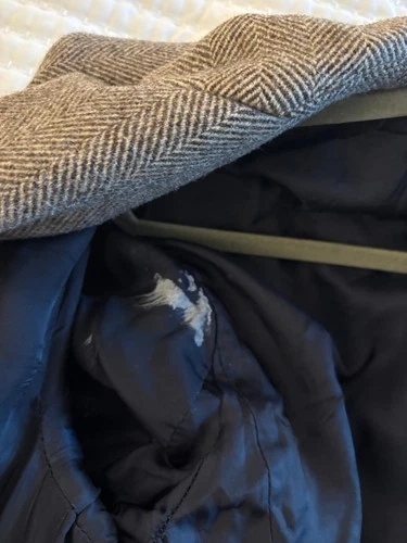 J.Crew Ludlow Moon Tweed Topcoat Coat 38S Brown Herringbone 100% Wool *DAMAGED* image 12