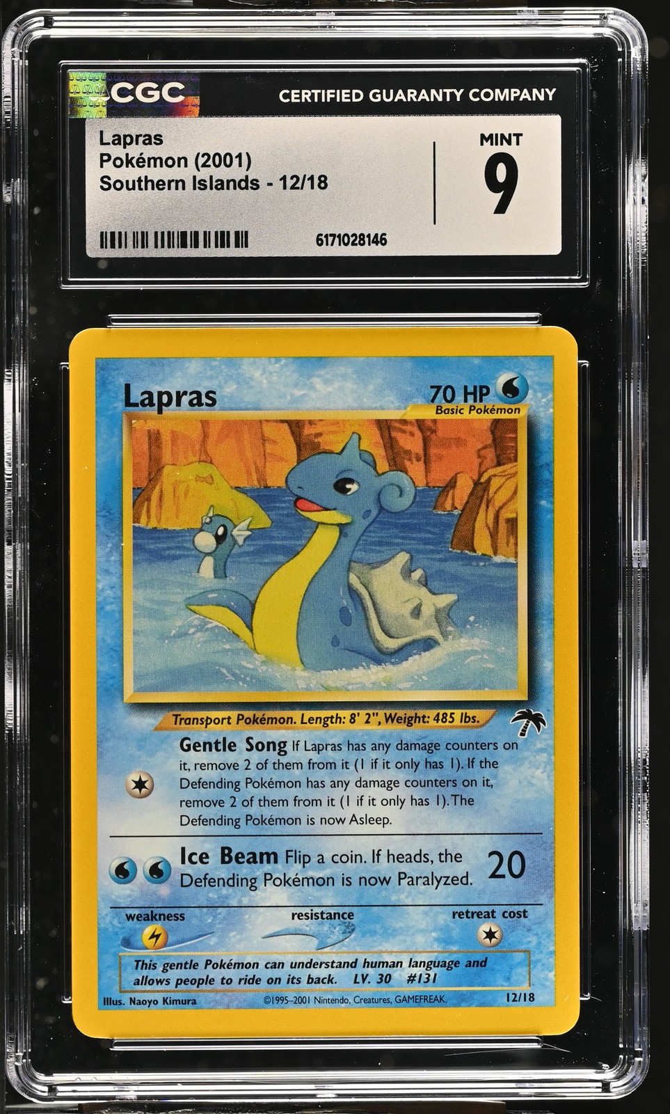 CGC 9 MINT Lapras 12/18 Southern Islands Pokemon Card