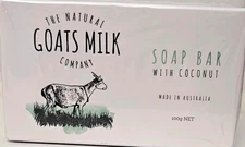 3 X The Natural Goats Milk Company Soap Bar With COCONUT Australia Made NEW!!