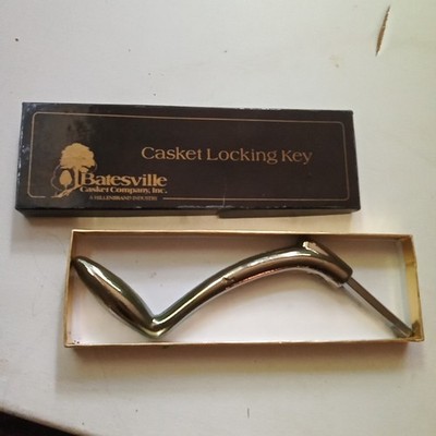 Vintage Batesville Casket Locking Key Crank Funeral Coffin Tool Original Box