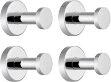 Polished Chrome Hand Towel Hook, 4 Pack 304 Stainless Steel Storage Coat Hook fo