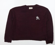 Womens UK Size M Pull Bear Red Pullover Sweatshirt