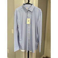 Collars  Co Mens XL Apex Performance Dress Shirt Blue White Cornerstone NEW