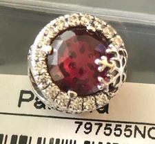 100% Authentic Pandora Dazzling Snowflake Cerise Charm 797555NCC - ONE CHARM