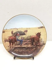Taking A Breather 8" Plate Farming the Heartland Emmett Kaye Danbury Mint