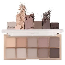 10 Colors Nude Gray Taupe Matte Eyeshadow Palette,Neutral Nude Eye Shadow Pal...