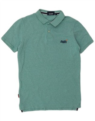 SUPERDRY Mens Polo Shirt Small Green Cotton CK07